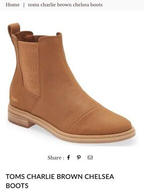 Toms Chelsea Ankle Boot in Tan Leather